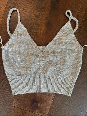 Muse Neutral Knit V-Neck Cropped Camisole
